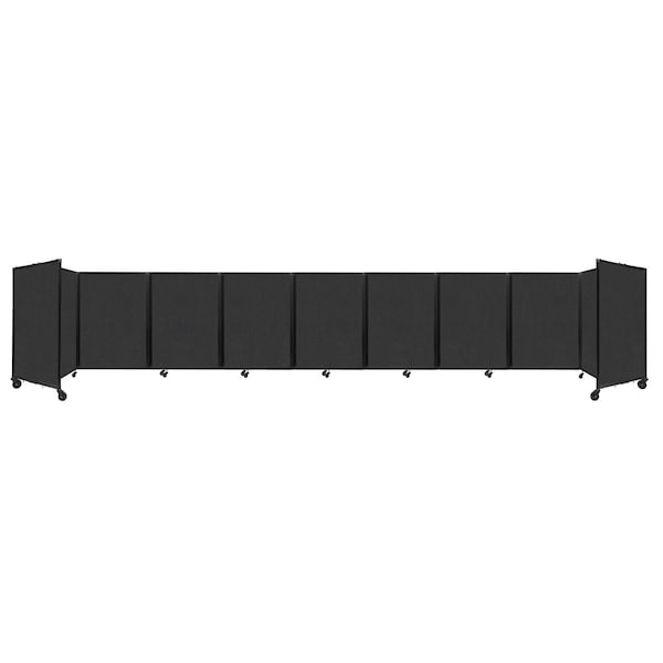 Room Divider 360 Folding Portable Partition 25' x 4' Black Fabric